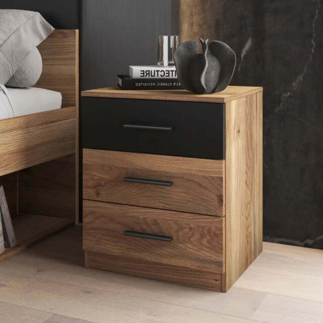 Beta Bedside Cabinet 46cm [Oak Mauvella] - Oak Mauvella 46cm - image 1