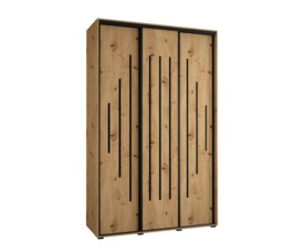 Cannes XII Sliding Door Wardrobe 160cm - Black 160cm - thumbnail 5