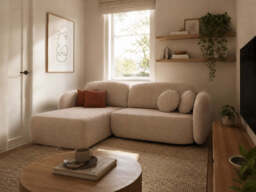 Corner Sofa Bed Olio I - Brown 248cm Right - thumbnail 5