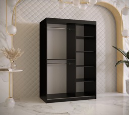Ramiro I Sliding Door Wardrobe 120cm - Black 120cm - thumbnail 3