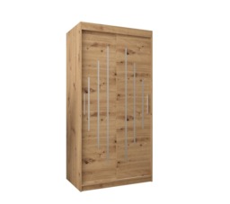 York Sliding Door Wardrobe 100cm - White 100cm - thumbnail 3