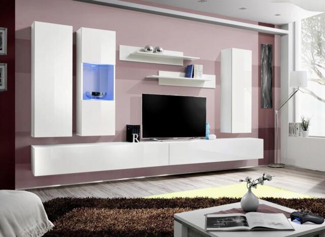 "Fly E5 Entertainment Unit For TVs Up To 75"" - White 320cm" - image 1