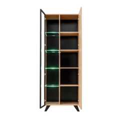 Liam Tall Display Cabinet 70cm - Oak Hickory 70cm - thumbnail 2