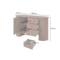 Cavo Chest Of Drawers 139cm - Oak Walnut 139cm - thumbnail 6