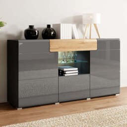 Toledo 26 Sideboard Cabinet 159cm - Grey Gloss 159cm