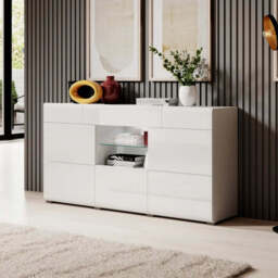 Toledo 26 Sideboard Cabinet 159cm - Grey Gloss 159cm - thumbnail 2