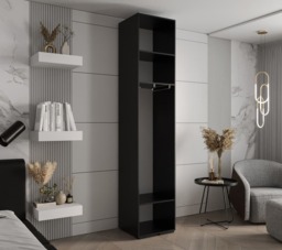 Inova II Hinged Door Wardrobe 50cm - Black 50cm - thumbnail 4