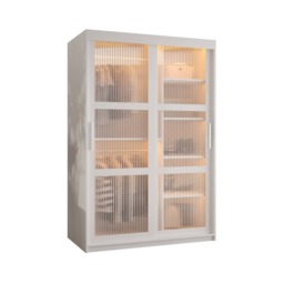 Flutes I Sliding Door Wardrobe 120cm - Black 120cm - thumbnail 7