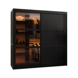 Parma III Sliding Door Wardrobe 180cm - Black 180cm - thumbnail 3
