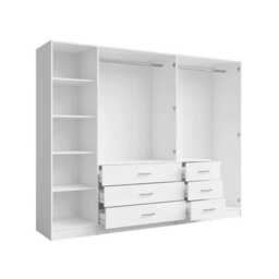Konso Hinged Door Wardrobe 250cm - Beige 250cm - thumbnail 6