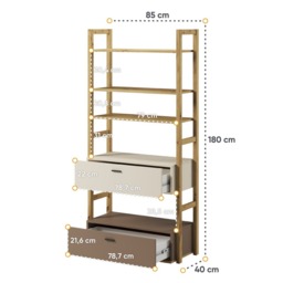 Lenny LY-02 Bookcase 85cm - Oak Artisan 85cm - thumbnail 4