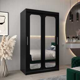 Uppsala T3 Sliding Door Wardrobe 120cm - Black 120cm