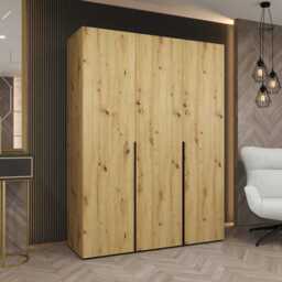 Alicante I Hinged Door Wardrobe 150cm - Black 150cm - thumbnail 2