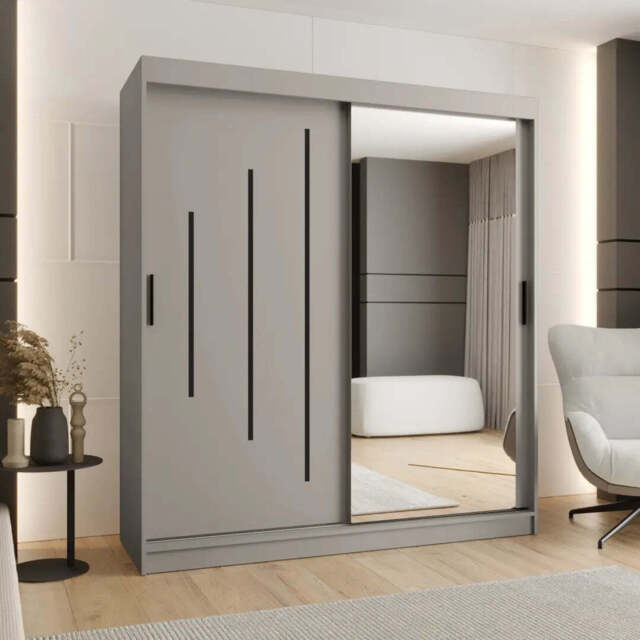 Rubino Y2 Sliding Door Wardrobe 180cm - Cashmere 180cm - image 1
