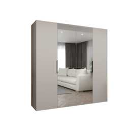 Marbella II Hinged Door Wardrobe 200cm - Black 200cm - thumbnail 4