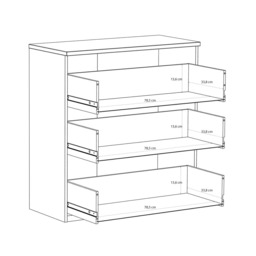 Edwal Chest Of Drawers 85cm - Beige 85cm - thumbnail 7