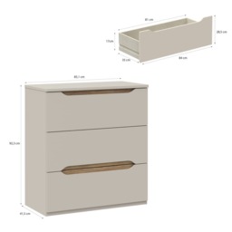 Edwal Chest Of Drawers 85cm - Beige 85cm - thumbnail 6