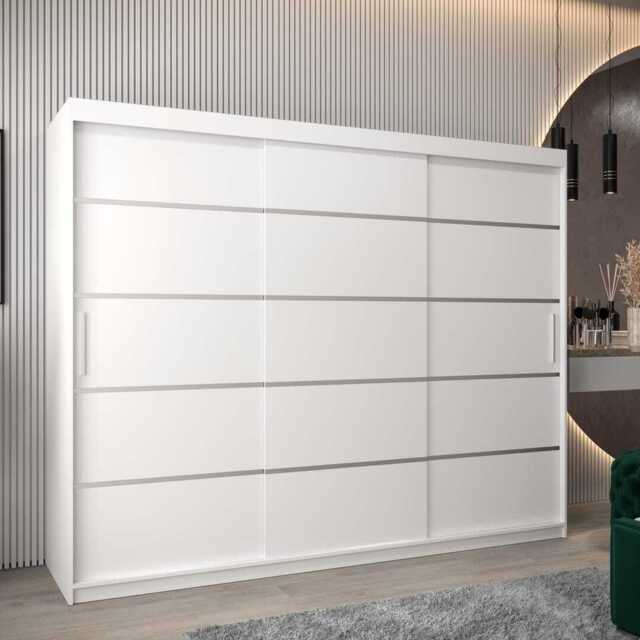 Verona 01 Sliding Door Wardrobe 250cm - White 250cm - image 1