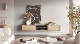 Frida 40 Floating TV Cabinet 180cm - Light Oak 180cm - thumbnail 8