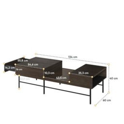 Piemonte PE-08 Coffee Table 134cm - Portland Ash 134cm - thumbnail 3