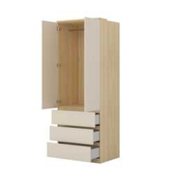 Terra 68 Hinged Door Wardrobe 80cm - Beige 80cm - thumbnail 3