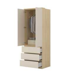 Terra 68 Hinged Door Wardrobe 80cm - Beige 80cm - thumbnail 4