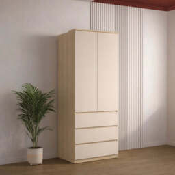 Terra 68 Hinged Door Wardrobe 80cm - Beige 80cm