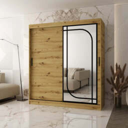 Alabama Sliding Door Wardrobe 180cm - Oak Artisan 180cm - thumbnail 1