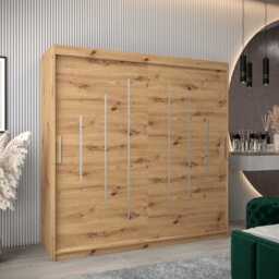 York Sliding Door Wardrobe 200cm - Black 200cm - thumbnail 2