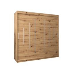 York Sliding Door Wardrobe 200cm - Black 200cm - thumbnail 3