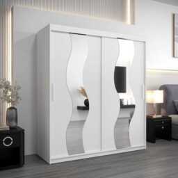 Seville Sliding Door Wardrobe 180cm - White 180cm - thumbnail 1