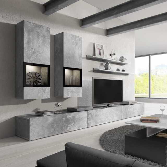 "Baros 10 Entertainment Unit For TVs Up To 75"" - Concrete Grey 270cm" - image 1