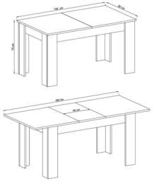 Sky Extending Dining Table 140cm - Oak Riviera 140cm Yes - thumbnail 2
