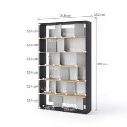 Fitt FP-01 Bookcase 125cm - Grey 125cm - thumbnail 4