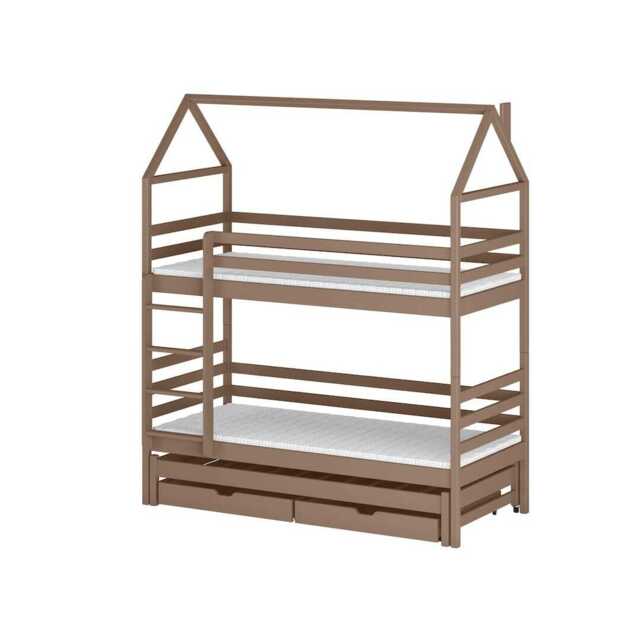 Dalia Bunk Bed with Trundle and Storage - Milk Chocolate Foam/Bonnell Mattresses - image 1