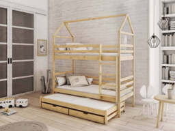 Dalia Bunk Bed with Trundle and Storage - Milk Chocolate Foam/Bonnell Mattresses - thumbnail 4