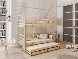 Dalia Bunk Bed with Trundle and Storage - Milk Chocolate Foam/Bonnell Mattresses - thumbnail 3