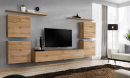 "Switch IV Entertainment Unit For TVs Up To 75"" - White 320cm Oak Wotan" - thumbnail 4