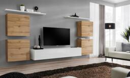 "Switch IV Entertainment Unit For TVs Up To 75"" - White 320cm Oak Wotan" - thumbnail 1