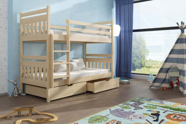 Wooden Bunk Bed Adas with Storage - Pine Foam/Bonnell - image 1