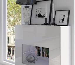 "Calabrini 3 Entertainment Unit For TVs Up To 42"" - Black Gloss and White Gloss 250cm" - thumbnail 6