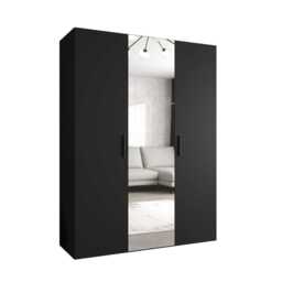 Bari II Hinged Door Wardrobe 150cm - Black 150cm - thumbnail 2