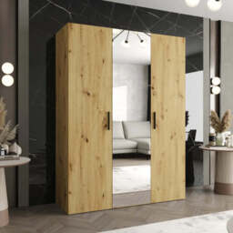 Bari II Hinged Door Wardrobe 150cm - Black 150cm - thumbnail 8