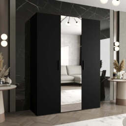 Bari II Hinged Door Wardrobe 150cm - Black 150cm - thumbnail 1
