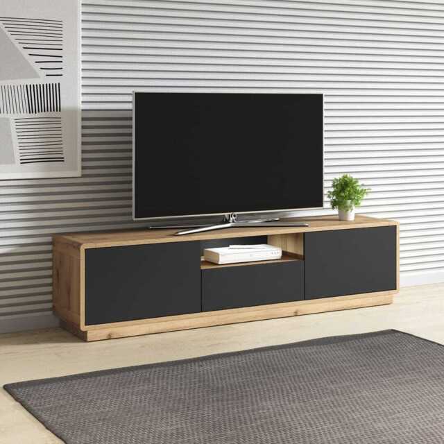 Aston 39 TV Cabinet 180cm - Black 180cm - image 1