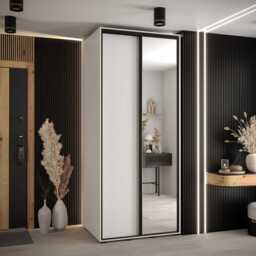 Cannes III Sliding Door Wardrobe 110cm - White 110cm - thumbnail 6