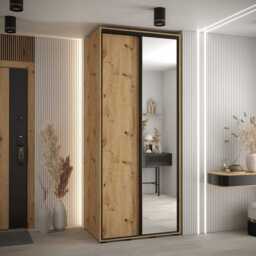 Cannes III Sliding Door Wardrobe 110cm - White 110cm - thumbnail 2
