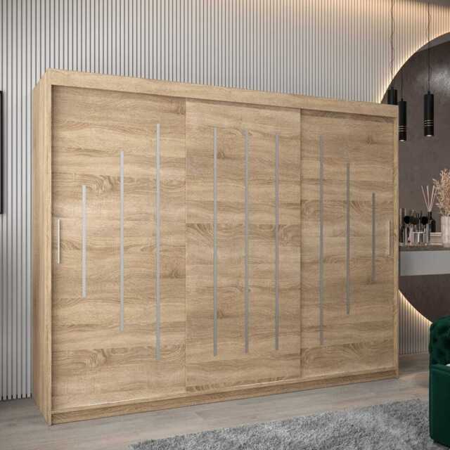 York Sliding Door Wardrobe 250cm - Oak Sonoma 250cm - image 1