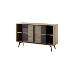 Slide Display Sideboard Cabinet 144cm - Oak Golden 144cm - thumbnail 3