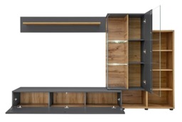"Silk II Entertainment Unit For TVs Up To 60"" - Anthracite 240cm" - thumbnail 3